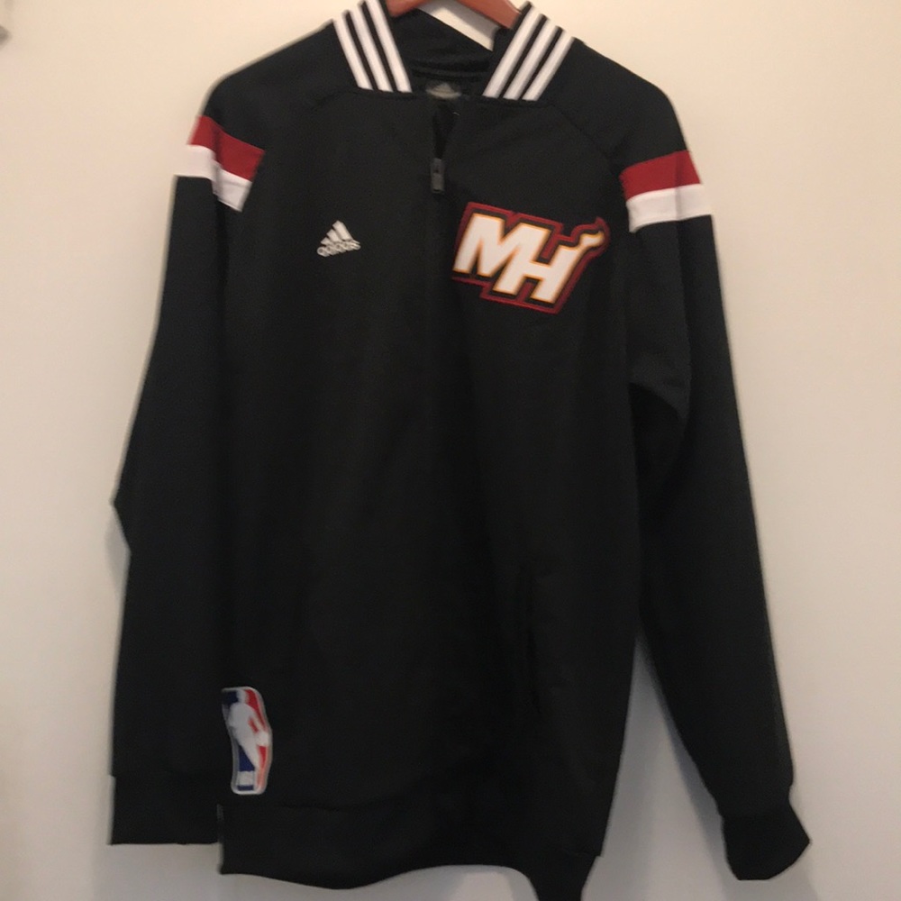 Miami Heat Mens L Adidas On Court Warm Up Jacket